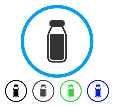 Tam şişe yuvarlak vektör simgesi