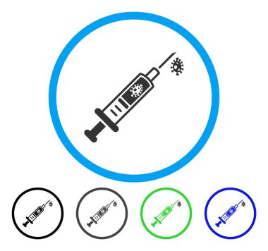 Enfeksiyon enjeksiyon yuvarlak vektör simgesi