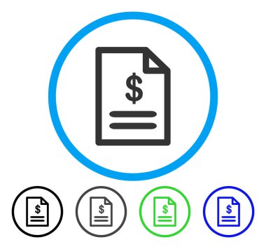 Fatura yuvarlak vektör simgesi