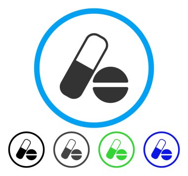 İlaç yuvarlak vektör simgesi