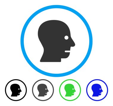 Hasta başı yuvarlatılmış vektör simgesi