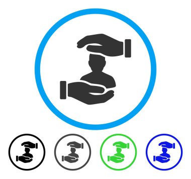 Hasta sigorta yuvarlak vektör simgesi