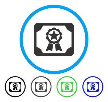 Ödülü Diploma yuvarlak vektör simgesi