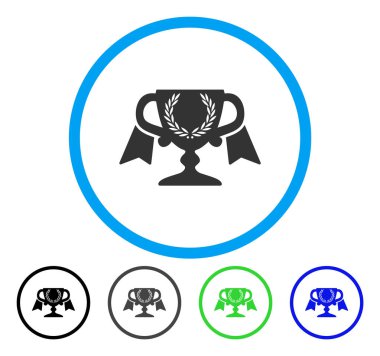 Ödülü Kupası yuvarlak vektör simgesi