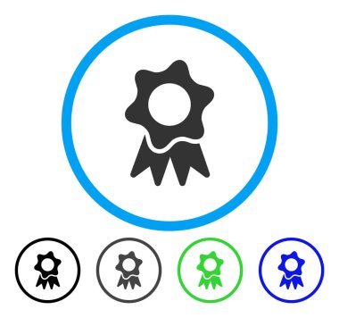 Ödülü mühür yuvarlak vektör simgesi