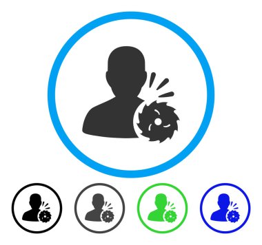 Vücut yürütme yuvarlak vektör simgesi