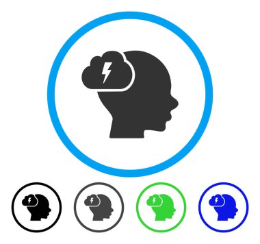 Beyin fırtınası yuvarlak vektör simgesi