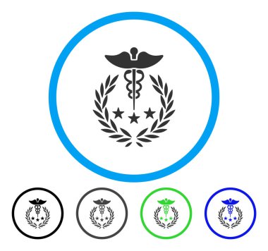Caduceus Logo yuvarlak vektör simge