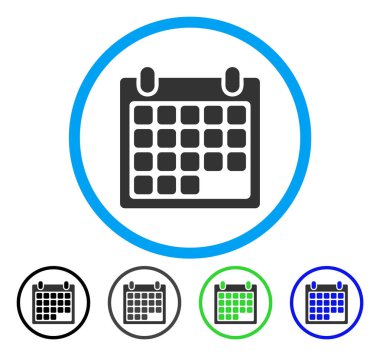 Takvim randevu yuvarlak vektör simgesi