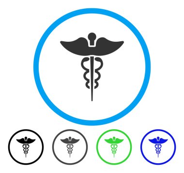 Caduceus yuvarlak vektör simgesi