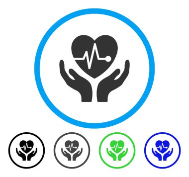 Kardiyoloji yuvarlak vektör simgesi