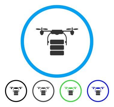 Kargo uçağı yuvarlak vektör simgesi