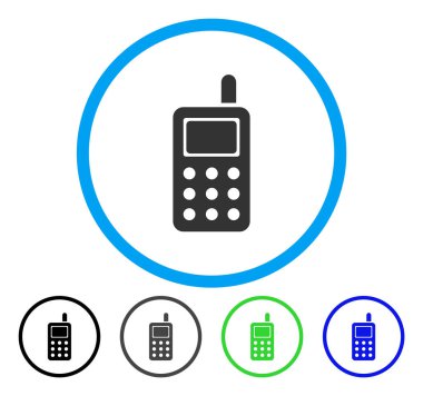 Cep telefonu yuvarlak vektör simgesi