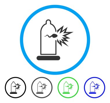 Prezervatif Sperm kaçış yuvarlak vektör simgesi