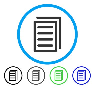 Kopya belge yuvarlak vektör simgesi