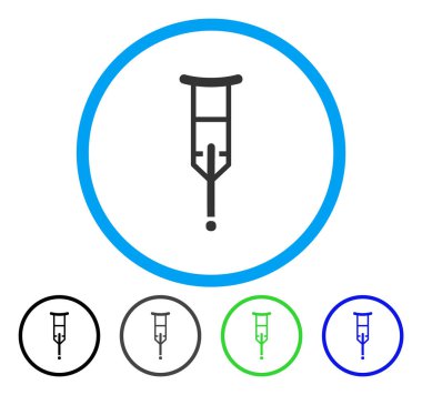 Koltuk değneği yuvarlak vektör simgesi