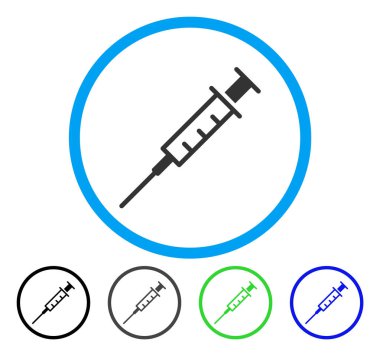 Boş şırınga yuvarlak vektör simgesi