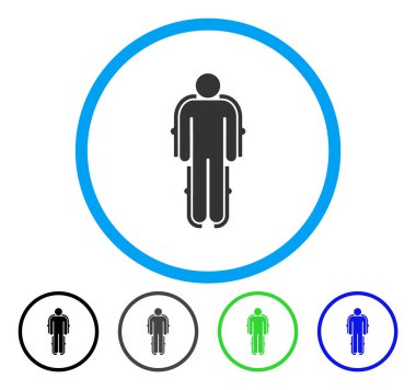 Dış iskelet yuvarlak vektör simgesi