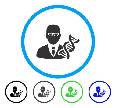 Genetik mühendisi yuvarlak vektör simgesi