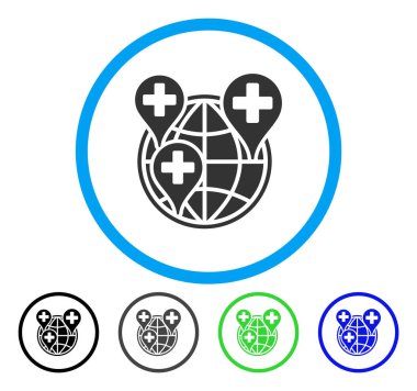 Vektör simgesi genel klinik şirket yuvarlak