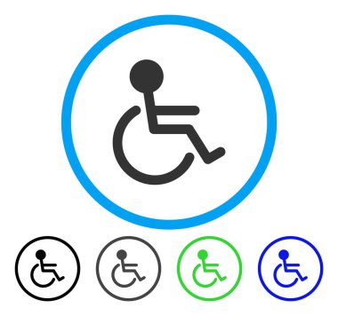 Özürlü yuvarlak vektör simgesi