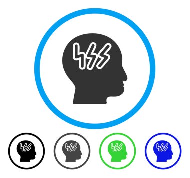 Baş ağrısı yuvarlak vektör simgesi