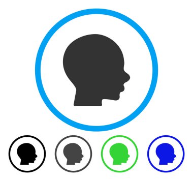 Kafa yuvarlak vektör simgesi