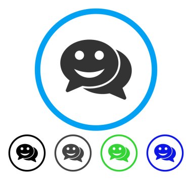Mutlu sohbet yuvarlak vektör simgesi