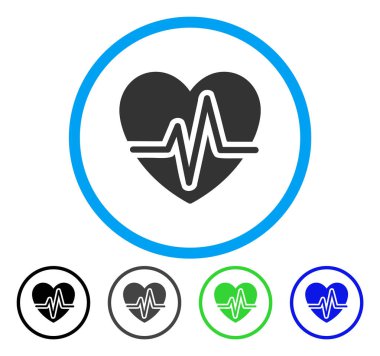 Kalp diyagramı yuvarlak vektör simgesi