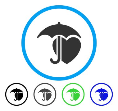 Kalp koruma yuvarlak vektör simgesi