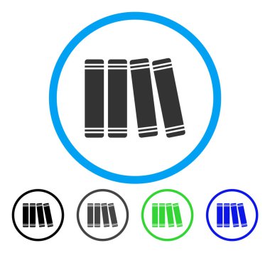 Kütüphane kitap yuvarlak vektör simgesi