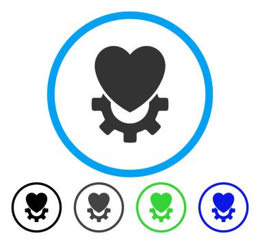 Mekanik Kalp yuvarlak vektör simgesi