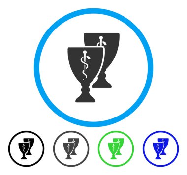 Tıbbi bardak yuvarlak vektör simgesi