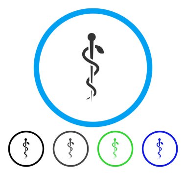 Tıbbi iğne yuvarlak vektör simgesi