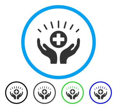 Tıbbi refah yuvarlak vektör simgesi