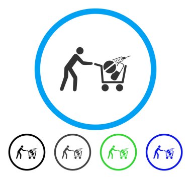 Tıbbi alışveriş yuvarlak vektör simgesi