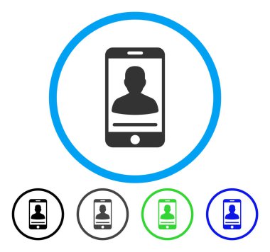 Mobil iletişim yuvarlak vektör simgesi