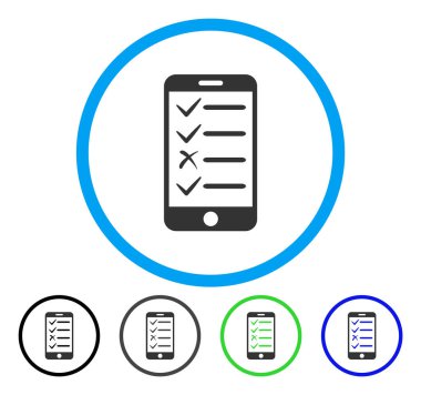 Mobil Test yuvarlak vektör simgesi