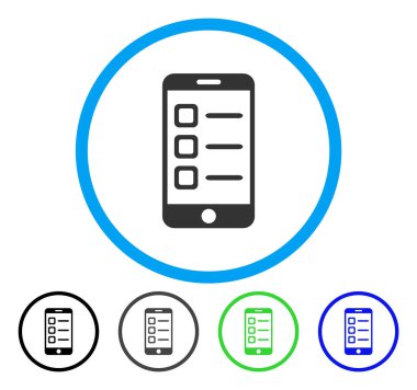 Mobil listesi yuvarlak vektör simgesi