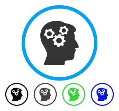 Zihin Gears yuvarlak vektör simgesi