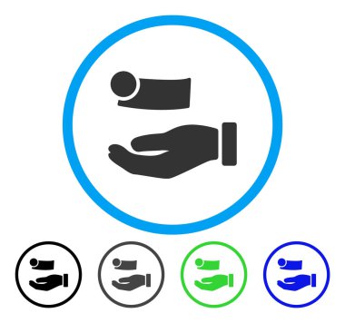 Para ödeme yuvarlak vektör simgesi