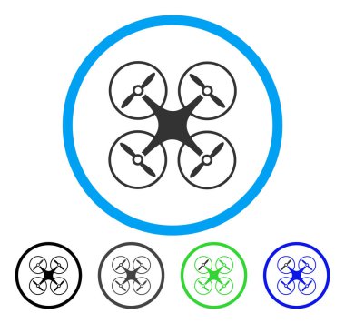 Nanocopter yuvarlak vektör simgesi