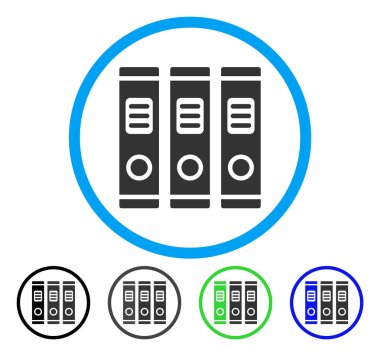 Office kitaplar yuvarlak vektör simgesi