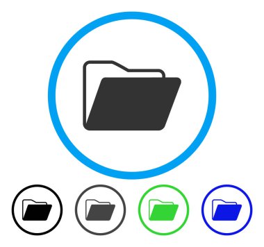 Açık klasör yuvarlak vektör simgesi