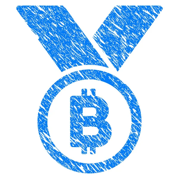 Bitcoin madalya şeritler Grunge simgesi olan