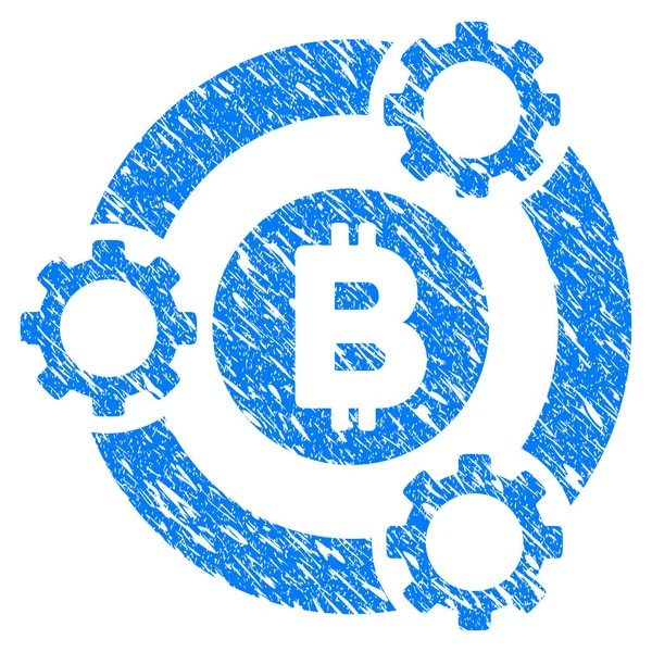Bitcoin havuzu işbirliği Grunge simgesi