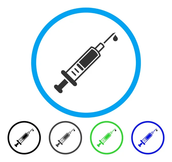 Vaccinatie afgeronde Vector Icon — Stockvector