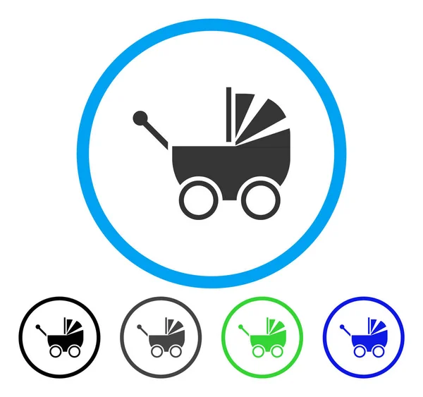 Baby Carriage Rounded Vector Icon — Stock Vector