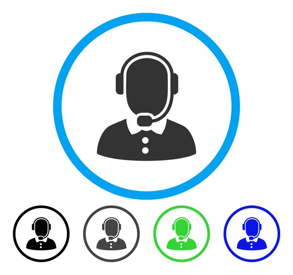 Call Center Operator afgeronde Vector Icon — Stockvector