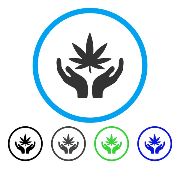 Cannabis zorg afgeronde Vector Icon — Stockvector